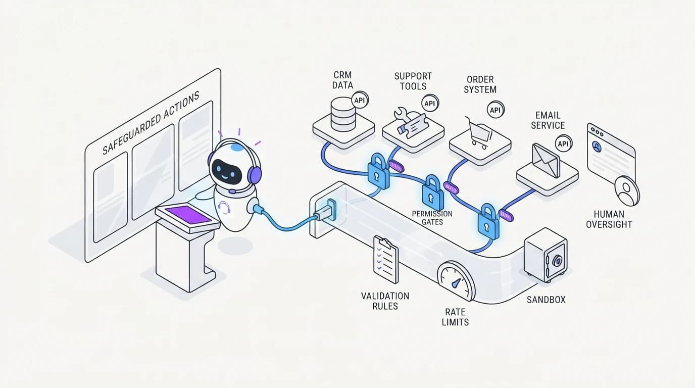 AI agent actions and APIs: how to let a support agent do things safely