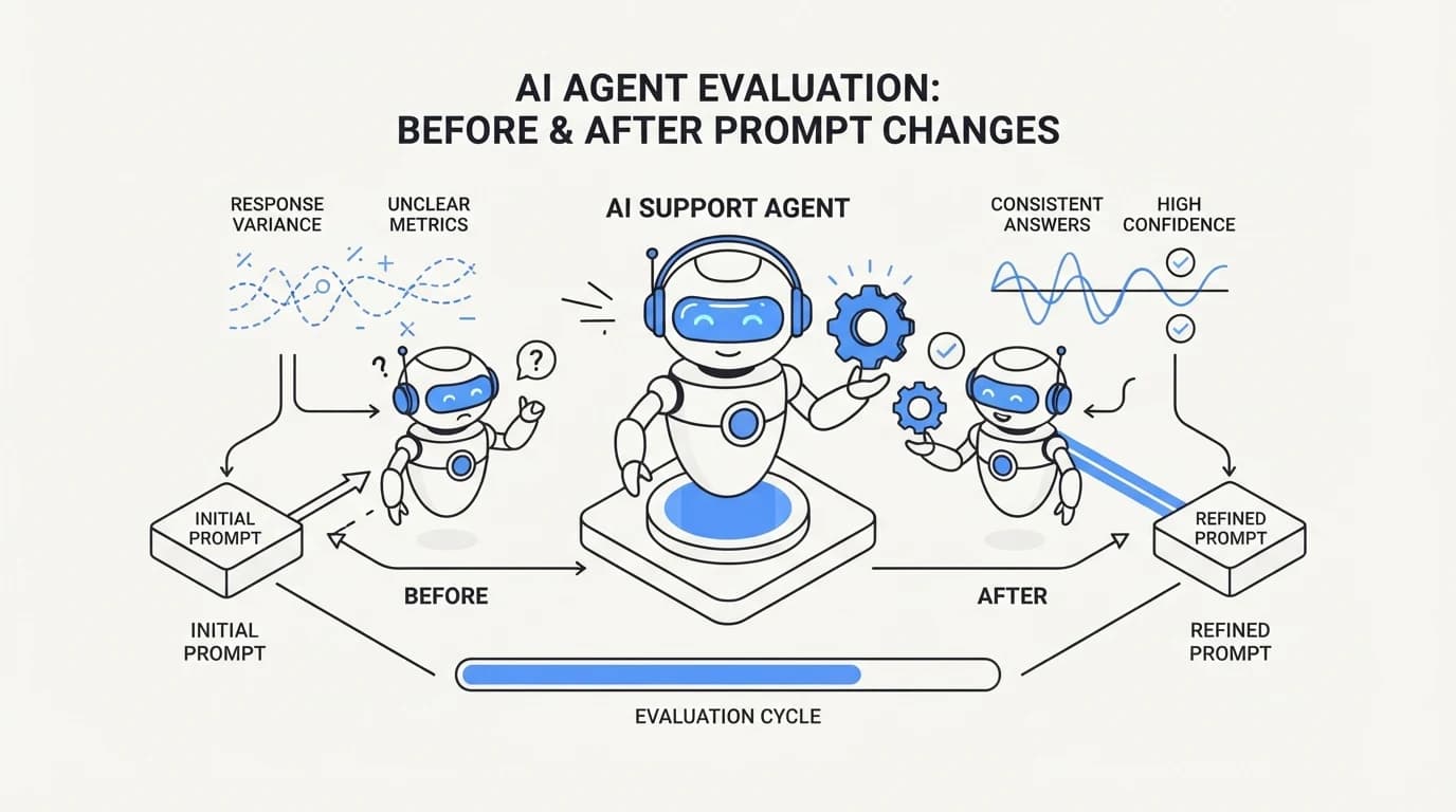 How to evaluate an AI support agent before and after every prompt change