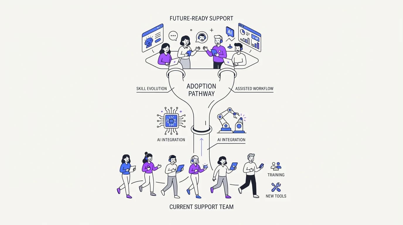 Change management for rolling out AI to a support team