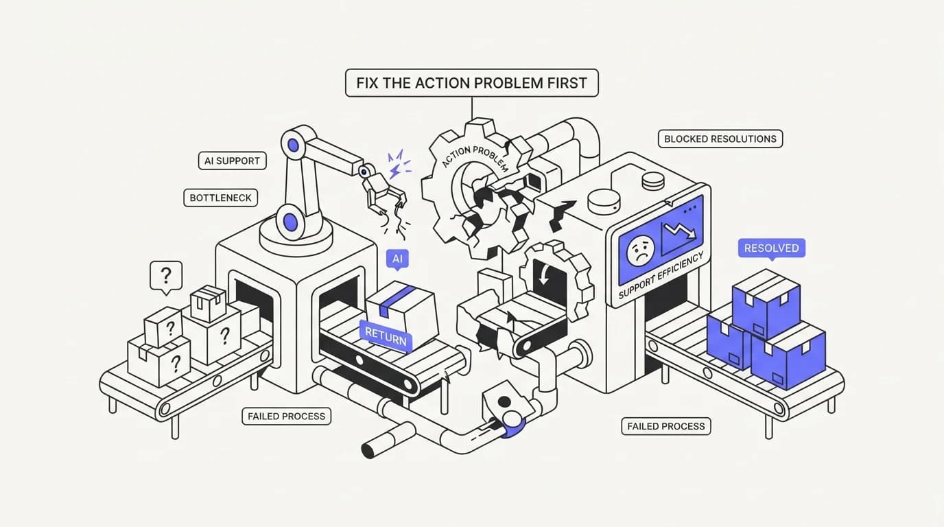 Ecommerce customer support AI: fix the action problem first