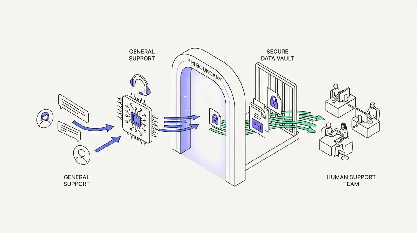 Healthcare customer support AI: the PHI boundary that decides everything