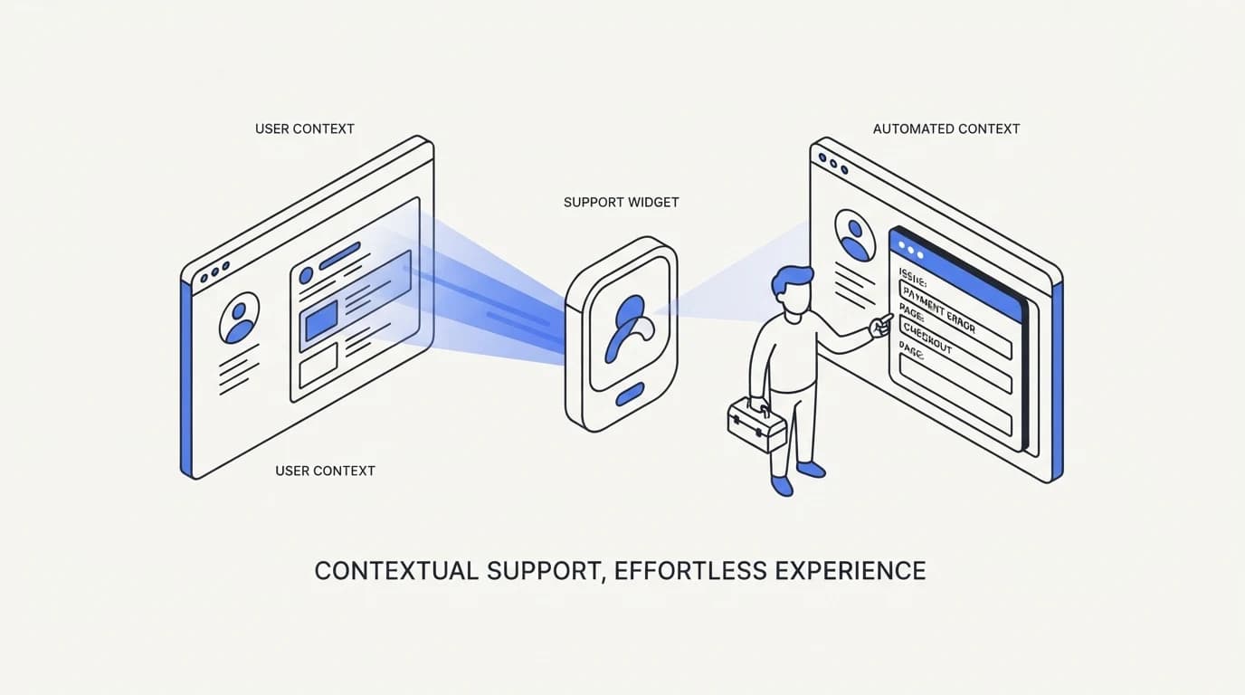 In app support widget: designing context the customer never has to type