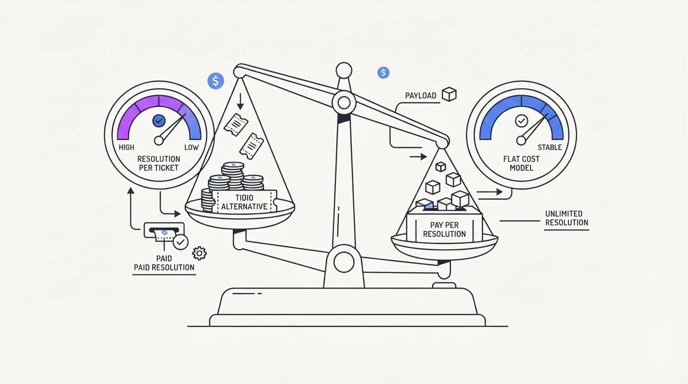 Tidio alternative: what changes when you pay per resolution