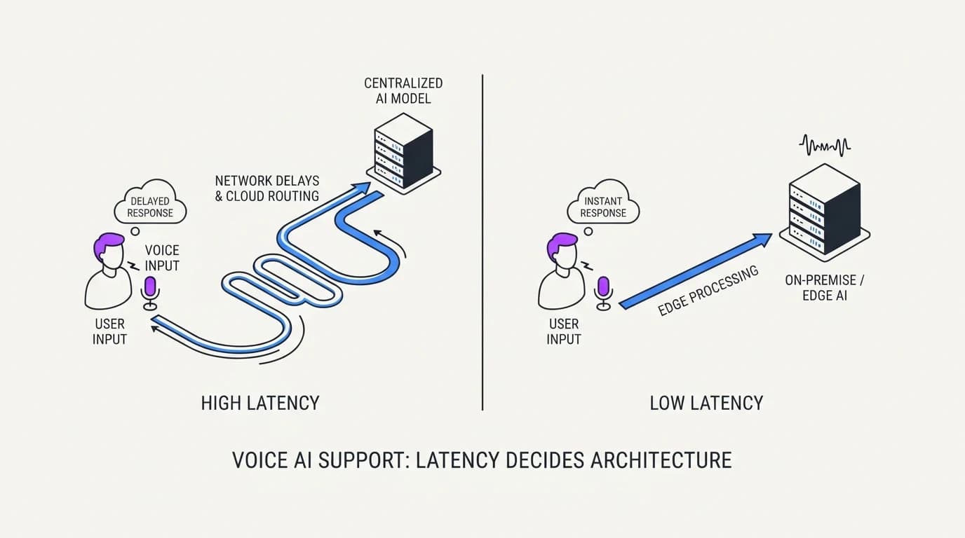 Voice AI customer support: why latency decides the architecture